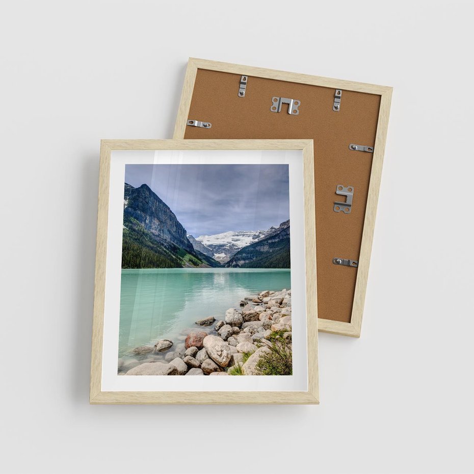 Plakat w ramie 40x50 - Górskie jezioro - spokój i piękno - jezioro, górskie - rama drewno