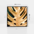 Obraz w ramie 50x50 - Piękno i Styl - złote, liście - rama czarna