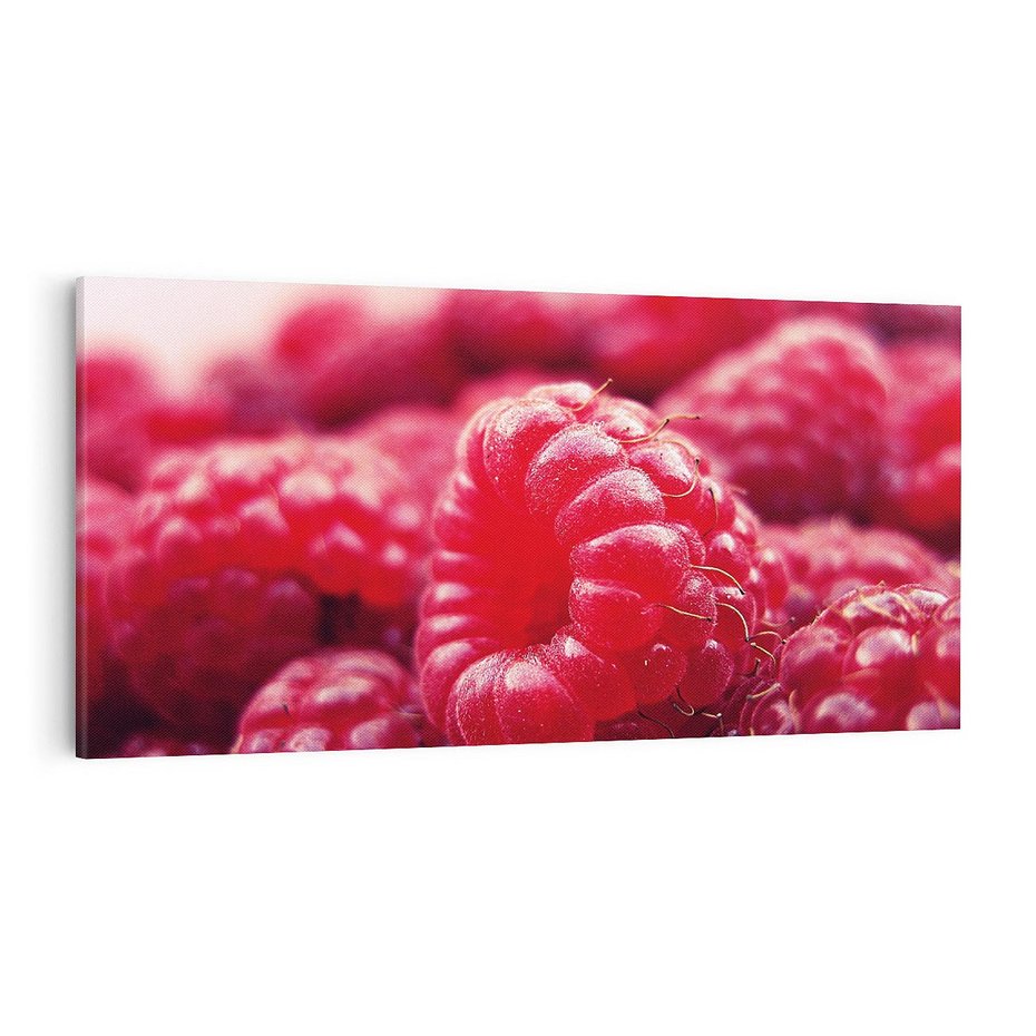 Obraz na płótnie 100x50 - Maliny Soczysta Eksplozja - maliny, owoce