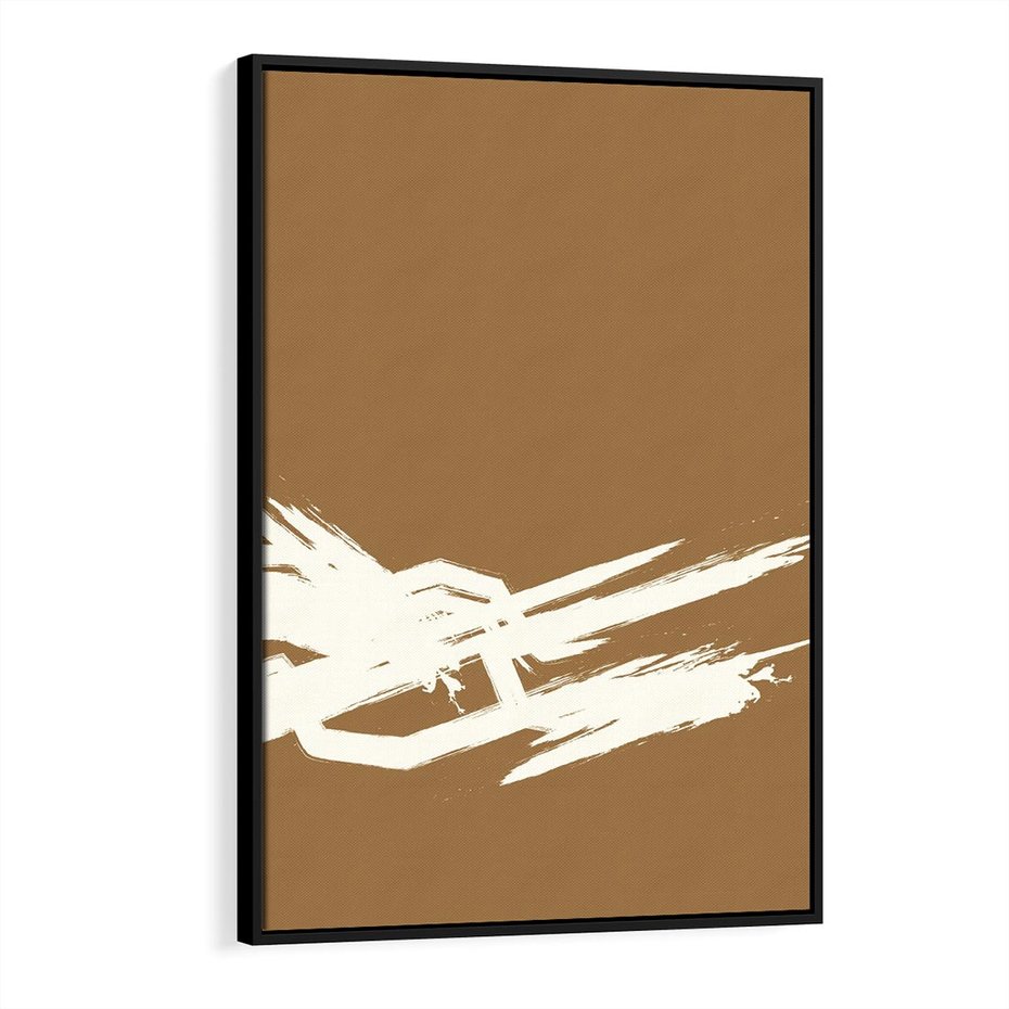 Obraz w ramie 70x100 - Taniec Energii - abstrakcyjne kreski, maźnięcia - rama czarna