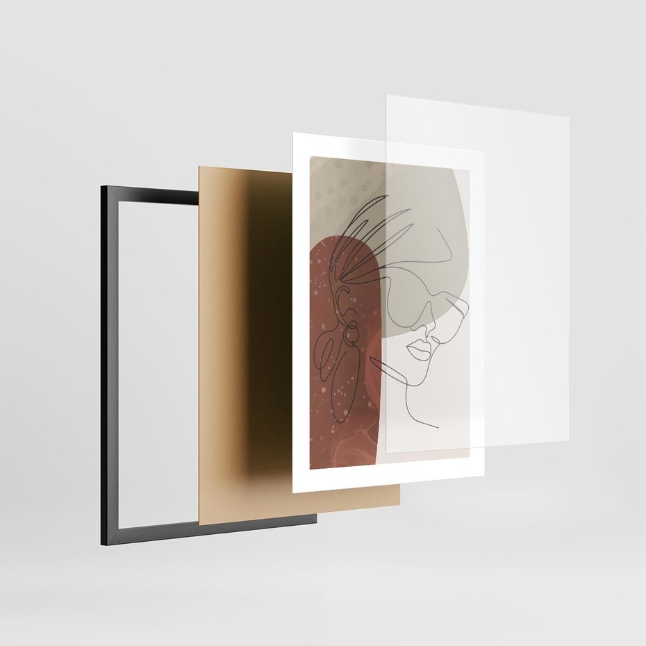 Plakat w ramie 30x40 - Kreatywność na Tle Plam - abstrakcyjna grafika, plamy - rama czarna