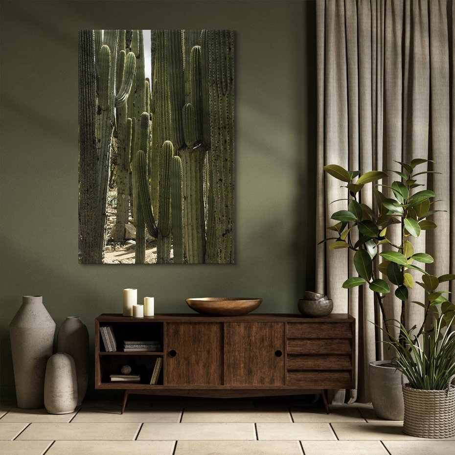 Obraz na płótnie 50x70 - Wyjątkowy Klimat Boho - kaktusy, pustynia