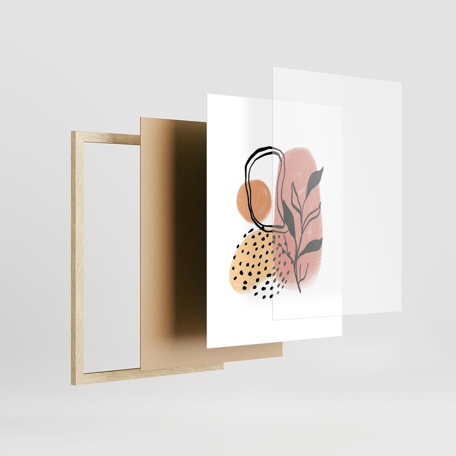 Plakat w ramie 50x70 - Migotliwe Harmonie - abstrakcja, sztuka nowoczesna - rama drewno