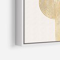 Obraz w ramie 50x50 - Podróżne Kształty - geometryczne linie w złotym kolorze, minimalizm - rama biała