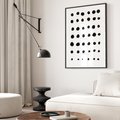 Plakat bez ramy 30x40 - Migocące Anomalie - abstrakcyjna kompozycja z czarnych kropek, minimalistyczny czarno bialy plakat