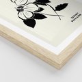 Plakat w ramie 40x50 - Poezja kwiecistej kreski - kwiaty, minimalistyczne - rama drewno