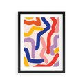 Plakat w ramie 30x40 - Abstrakcyjne Dialogi - abstrakcyjny kolorowy obraz, kolorowe linie - rama czarna