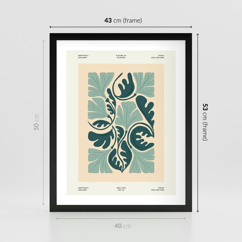 Plakat w ramie 40x50 - Podróżne Impresje - roślinne motywy, ornamenty - rama czarna