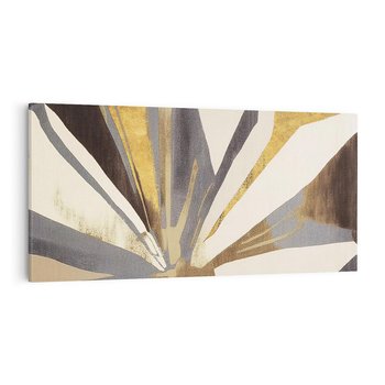 Obraz na płótnie 100x50 - Szept roślinnych emocji - olejna abstrakcja, złoto i brąz