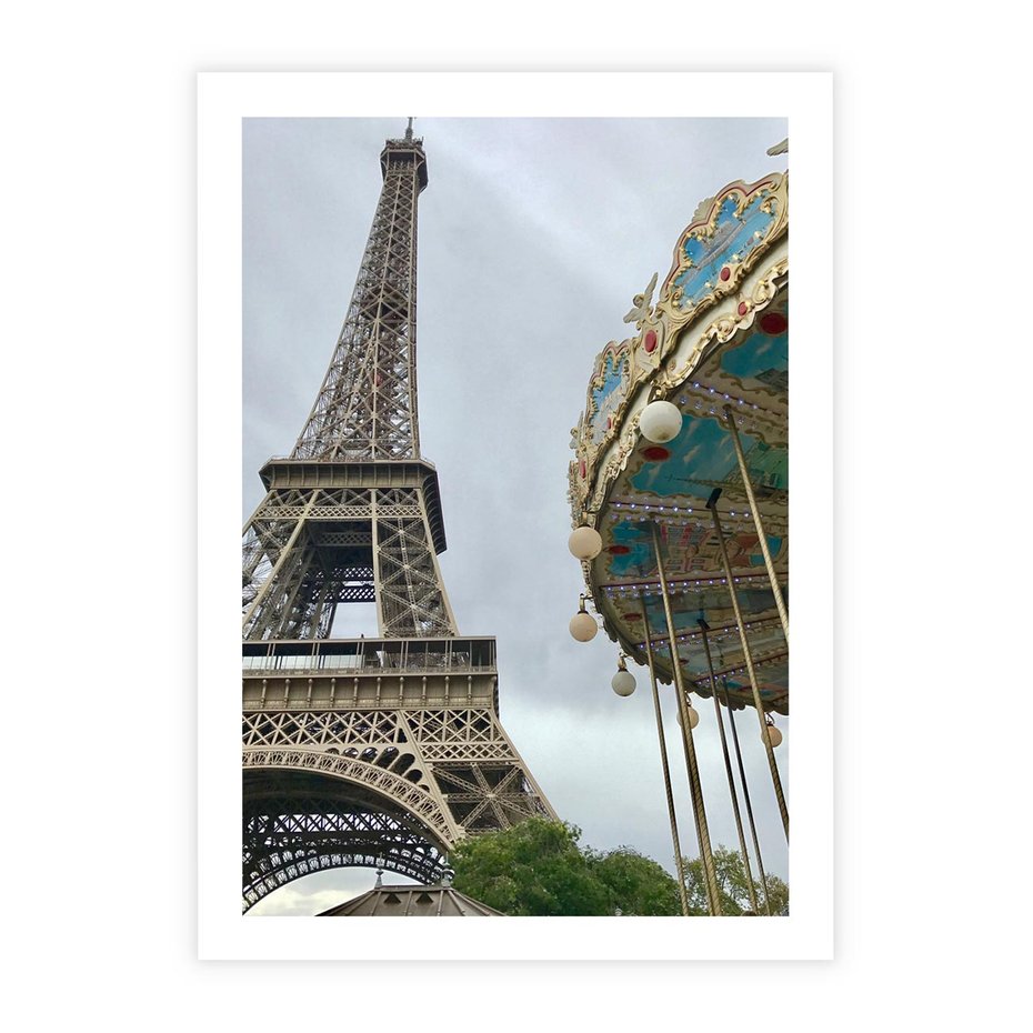 Plakat bez ramy 21x30 - Delikatność kolorów - wieża, Eiffla