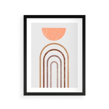 Plakat w ramie 30x40 - Geometryczny Blask Złota - grafika, złoto - rama czarna