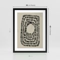 Plakat w ramie 30x40 - Zaklęte Wnętrza - boho plakat, czarne kropki kreski - rama czarna