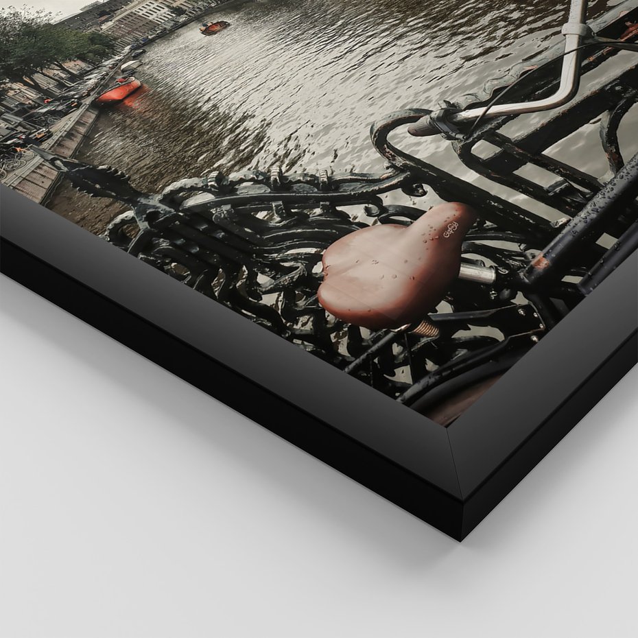 Zestaw obrazy w ramie 30x40 galeria - Kanały, miasto, woda, jesień - rama czarna