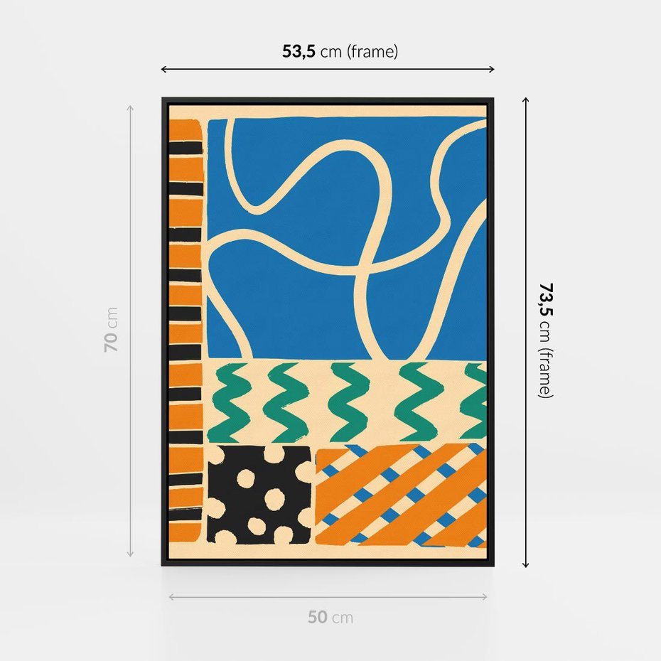 Obraz w ramie 50x70 - Etno Boho - etno ornamenty, boho klimat - rama czarna