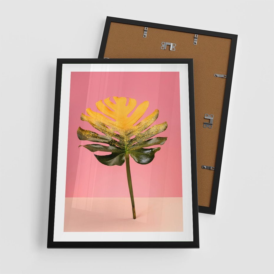 Plakat w ramie 50x70 - Majestatyczna monstera - monstera, liść - rama czarna