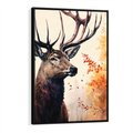 Obraz w ramie 50x70 - Jesienny Monarcha Lasu - grafika komputerowa, na podstawie obrazu - rama czarna
