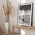 Plakat bez ramy 21x30 - Wakacyjny Spacer - czarno białe zdjecie, plaża