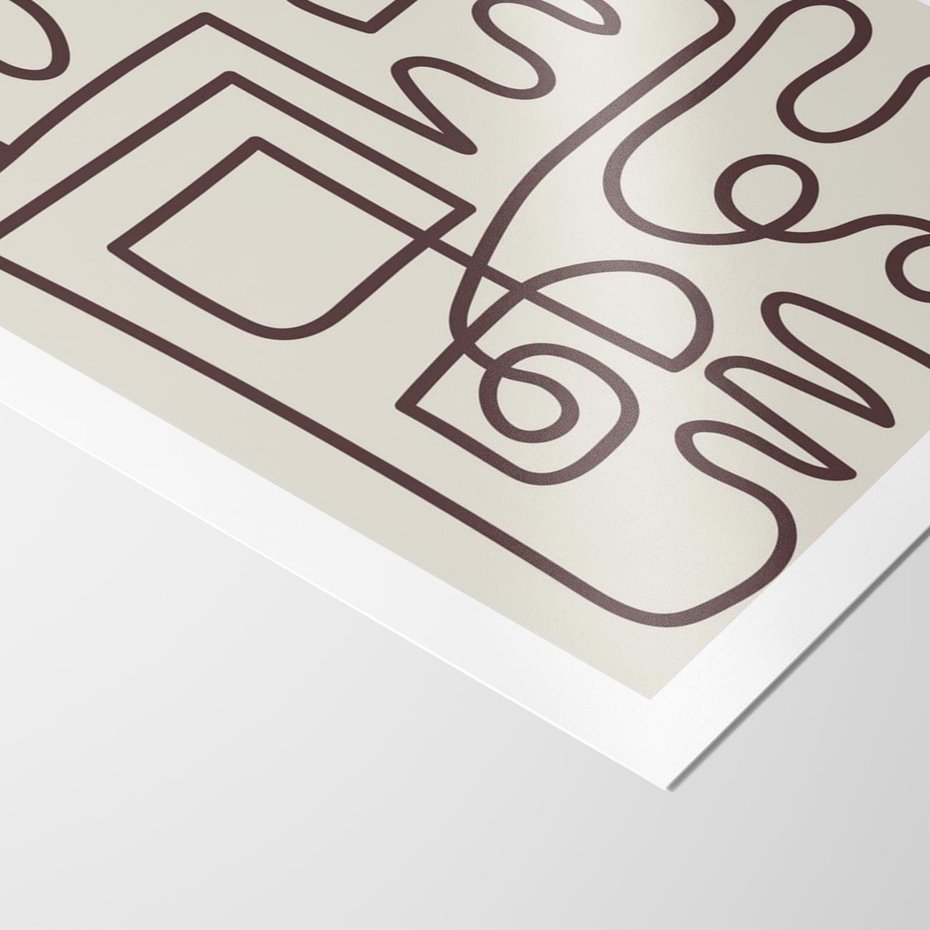 Plakat bez ramy 21x30 - Etniczna Abstrakcja - nowoczesna boho grafika, abstrakcja