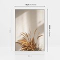 Obraz w ramie 80x120 - mpresyjne układy traw - boho, trawy - rama biała
