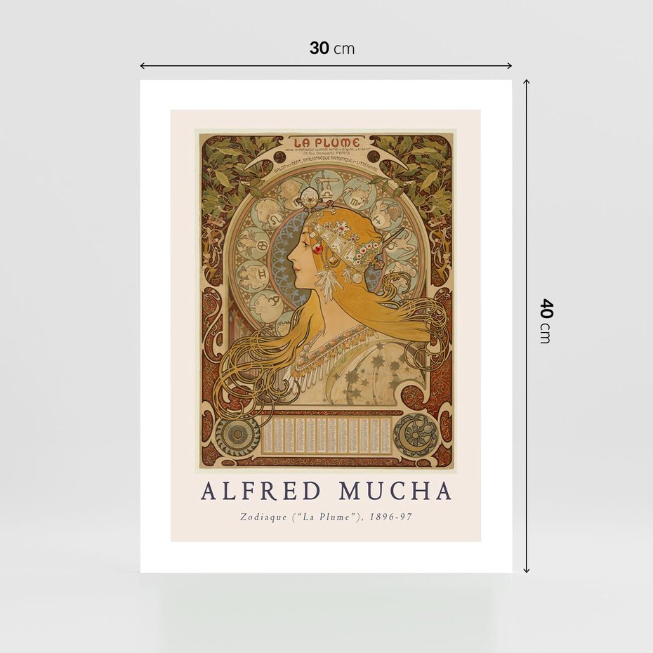 Plakat bez ramy 30x40 - Mucha: Reprodukcja i Typografia na Plakacie - reprodukcja, alfons mucha