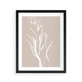 Plakat w ramie 40x50 - Impresje Pastelowych Nastrojów - minimalistyczny delikatny obraz, beżowe odcienie - rama czarna