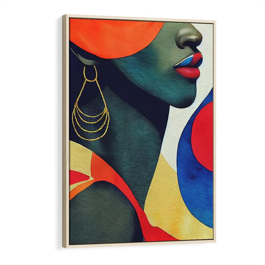 Obraz w ramie 70x100 - Kolory Kobiety - mural, abstrakcja - rama drewno