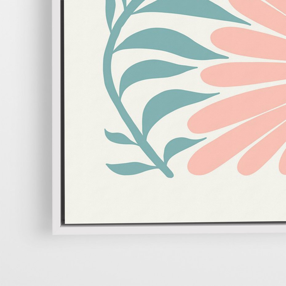 Obraz w ramie 50x70 - Kształtując Marzenia - kwiaty, sztuka nowoczesna - rama biała