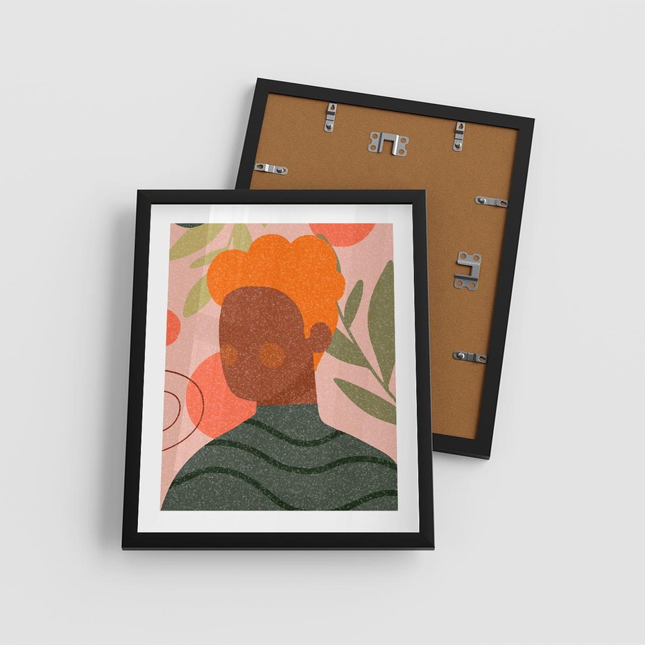 Plakat w ramie 40x50 - Kobieca Przestrzeń - nowoczesny plakat, styl retro - rama czarna