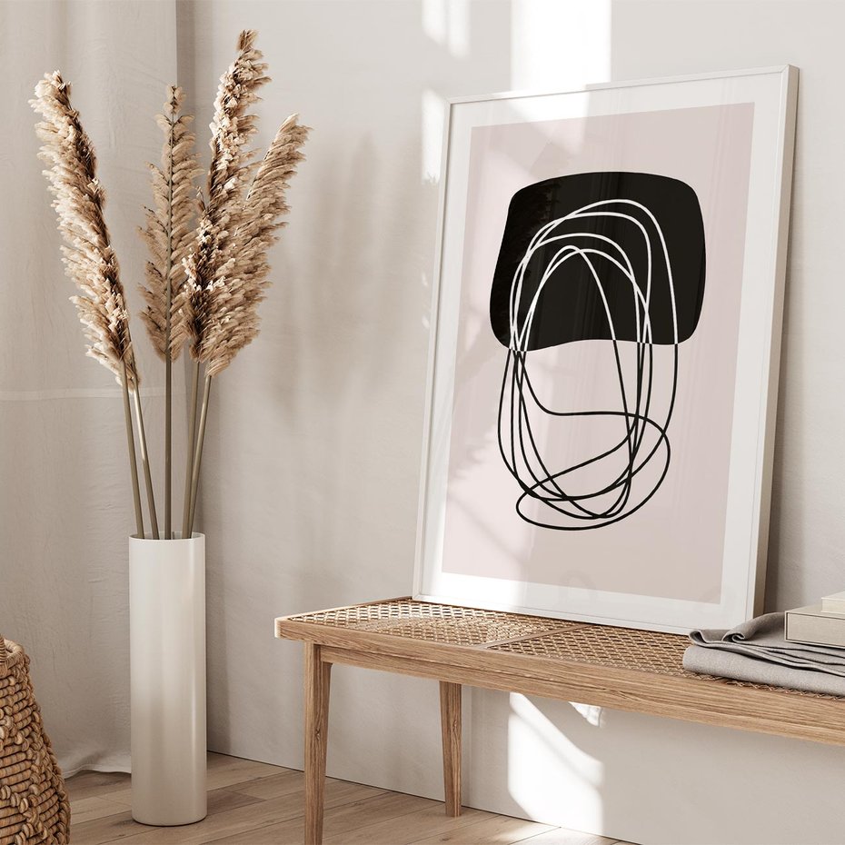 Plakat bez ramy 21x30 - Strukturalne Kontrasty - abstrakcyjne szkicowane linie, minimalizm