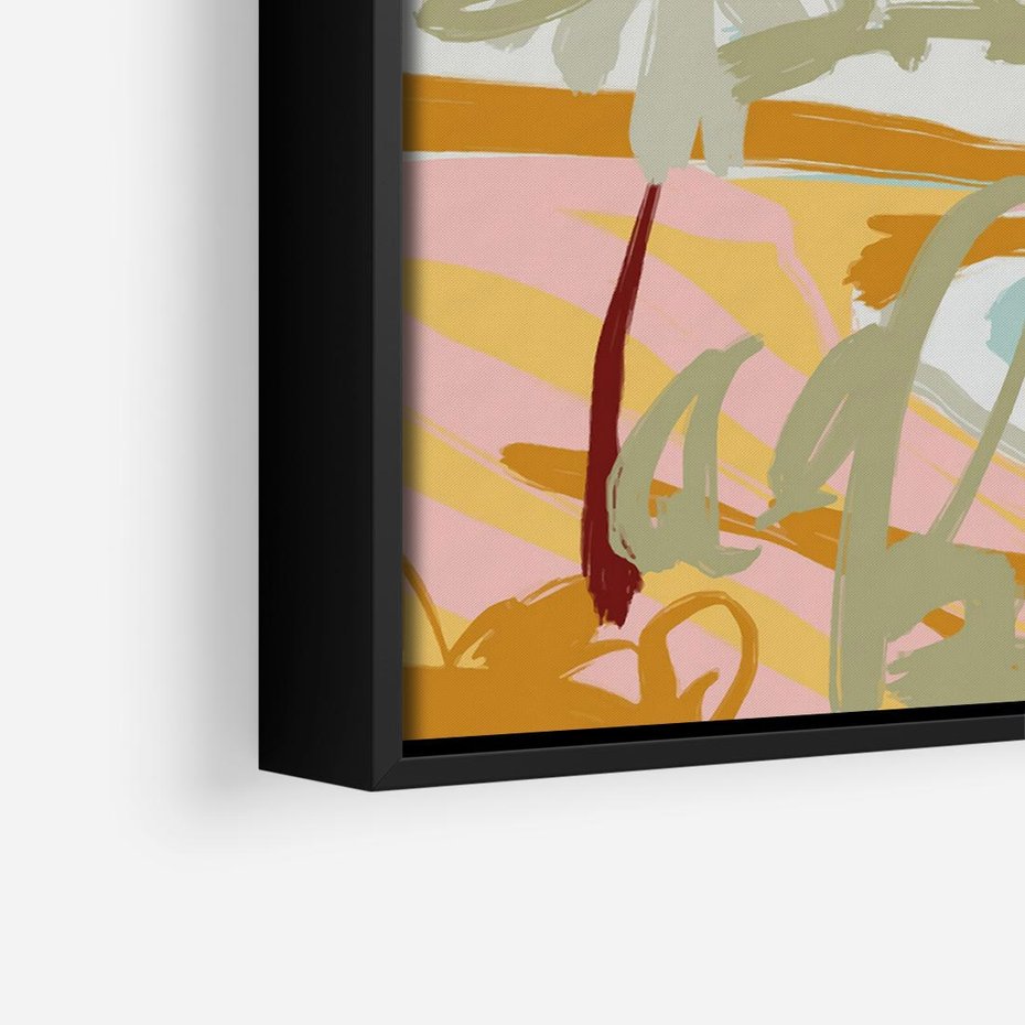 Obraz w ramie 50x50 - Spokojny Wiatr - pastelowy krajobraz, nowoczesny plakat - rama czarna