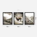 Zestaw obrazy w ramie 40x50 galeria - Góry, bizon, kozica - rama czarna