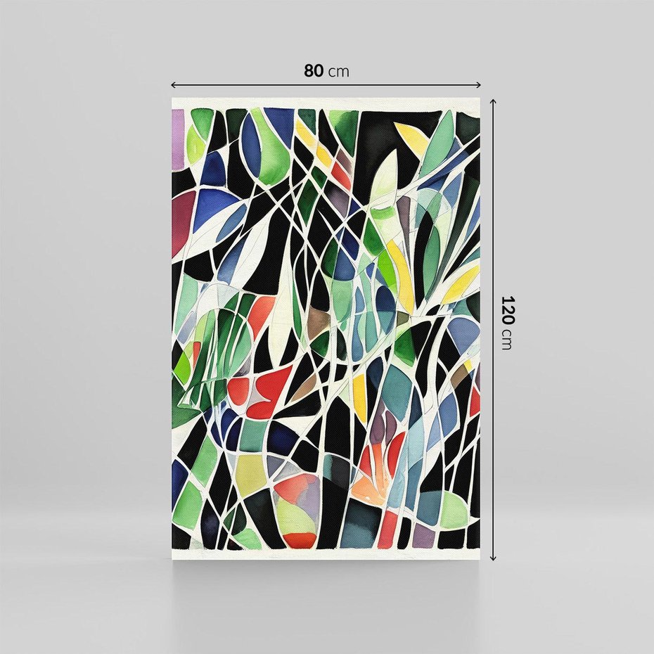 Obraz na płótnie 80x120 - Taniec Plam i Kształtów - abstrakcyjny akwarelowy obraz, plamy