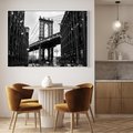 Obraz w ramie 120x80 - Ikona Miasta - Nowy Jork, most - rama biała