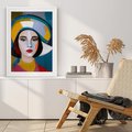 Plakat bez ramy 21x30 - Kształtujące Widzenia - abstrakcyjny obraz olejny, portret twarzy kobiety