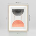 Plakat w ramie 50x70 - Sztuka Abstrakcji - minimalistyczny boho obraz, abstrakcyjny - rama drewno