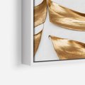 Obraz w ramie 50x70 - Siła Natury - złote, liście - rama biała
