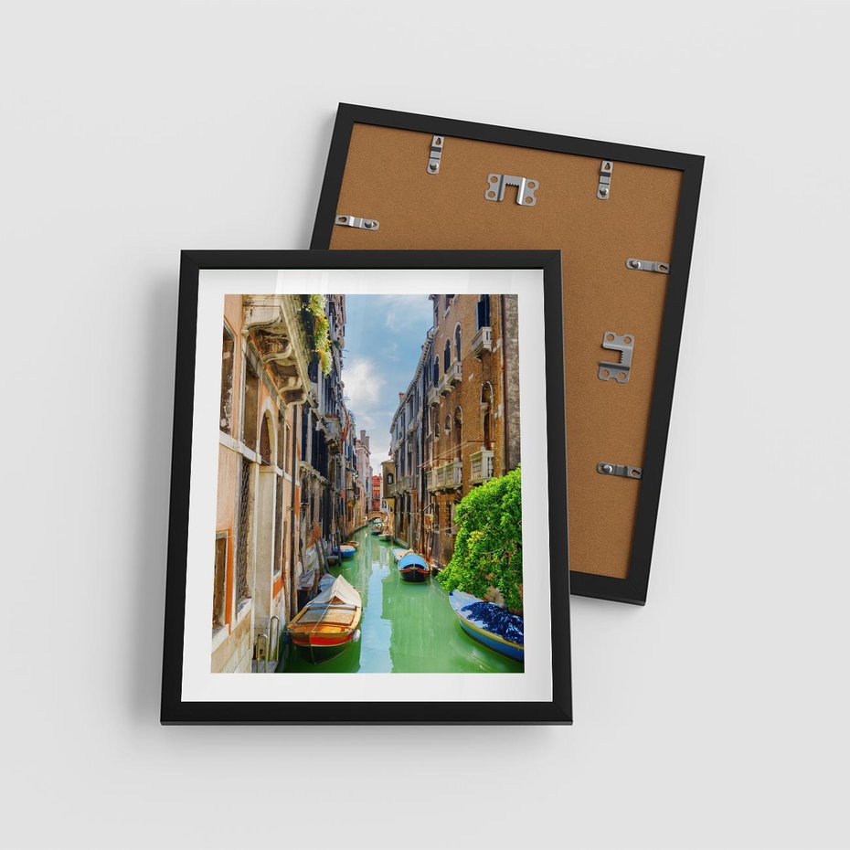 Plakat w ramie 40x50 - Wenecja: romantyczne miasto wodnych dróg - Wenecja, Włochy - rama czarna
