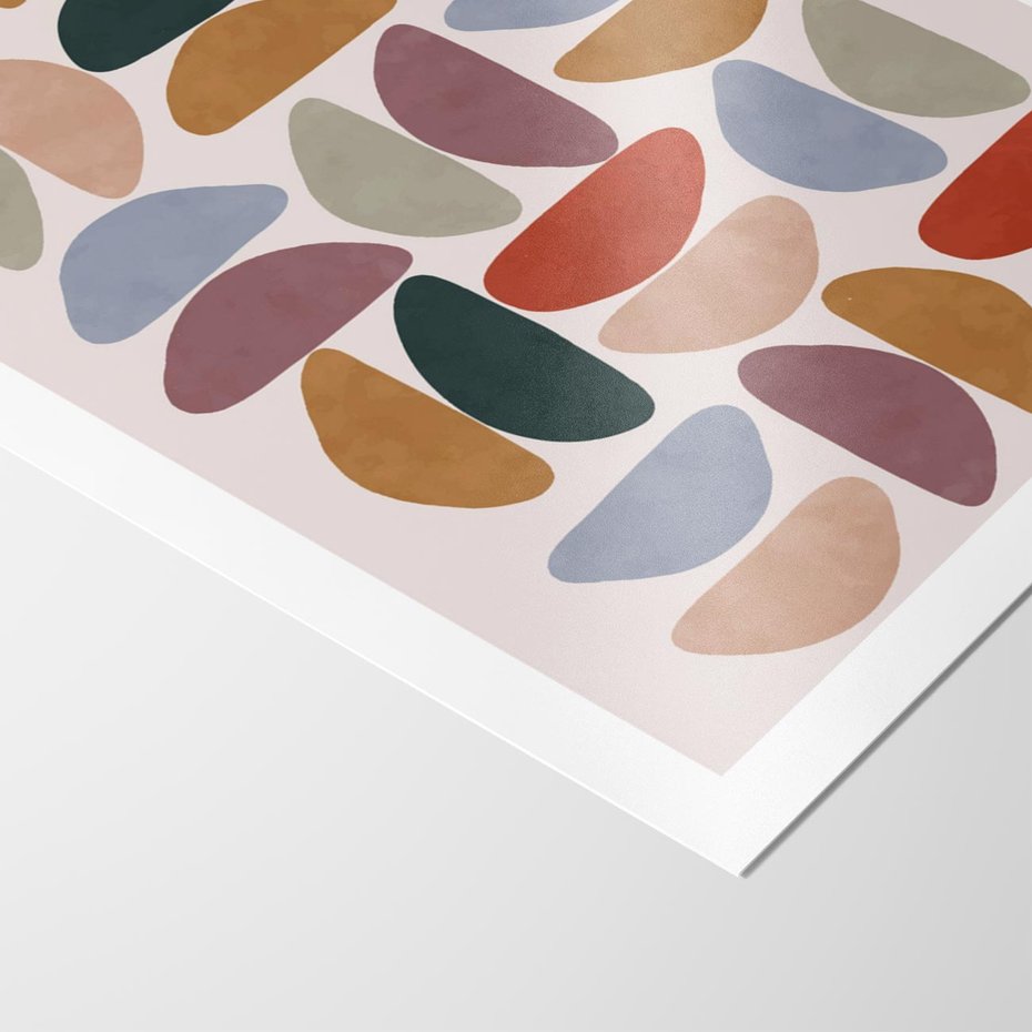 Plakat bez ramy 50x70 - Kolorowe Echo Boho - abstrakcyjny obraz, geometryczna kompozycja