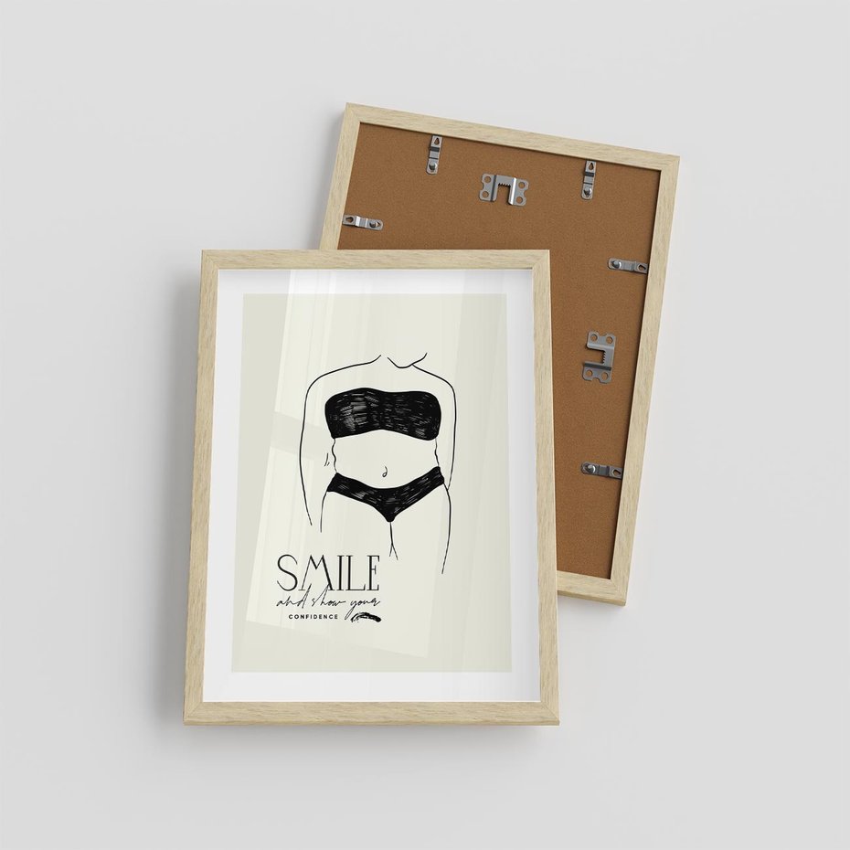 Plakat w ramie 30x40 - Opowieść Splątanych Energii - siła kobiecości, rysunek - rama drewno