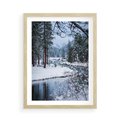 Plakat w ramie 50x70 - Śnieżne cuda - zima, las - rama drewno