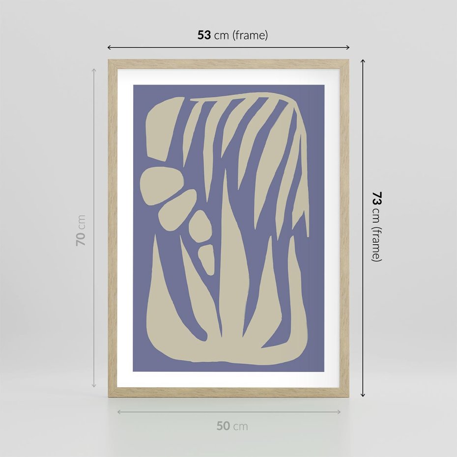 Plakat w ramie 50x70 - Kształty Niewidzialnych Granic - abstrakcyjna sztuka, skandynawski styl - rama drewno