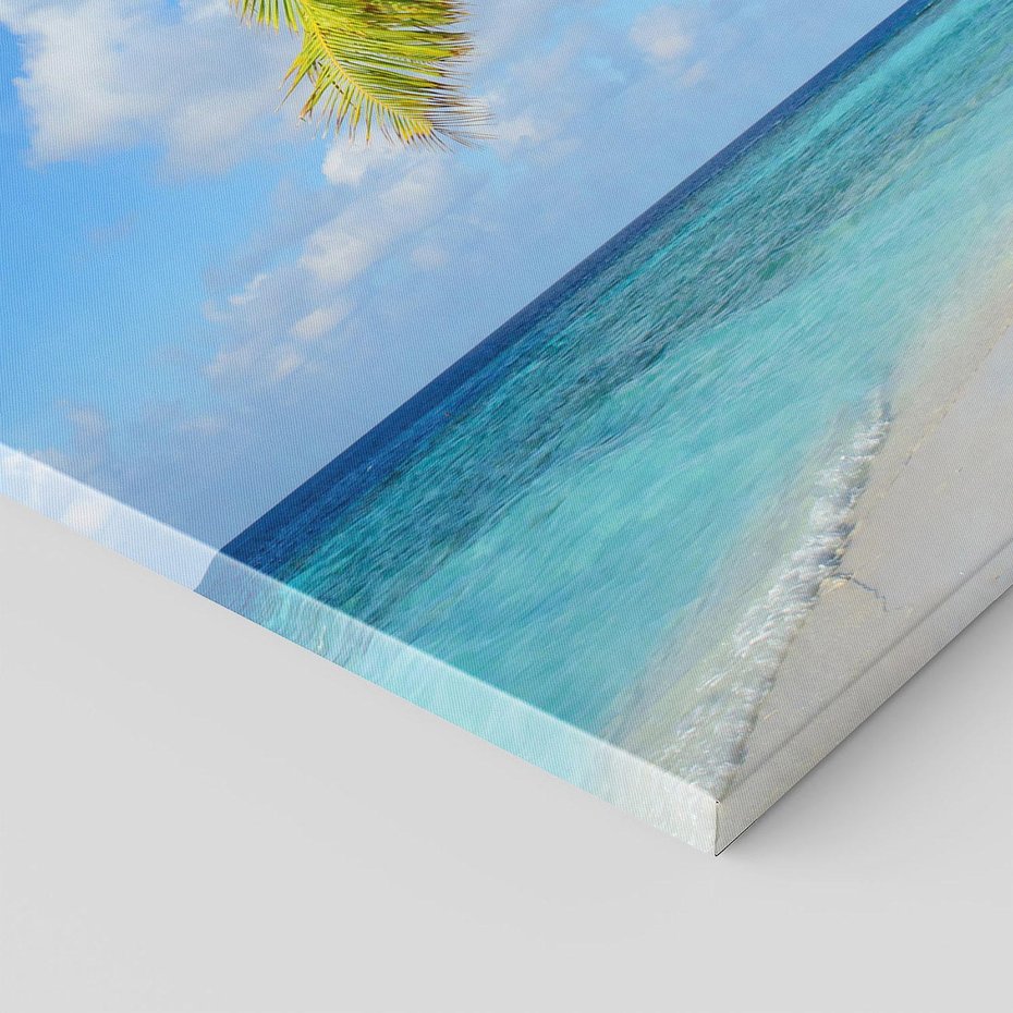 Obraz na płótnie 50x70 - Rajskie Malediwy: Plaża pod palmami - Malediwy, plaża