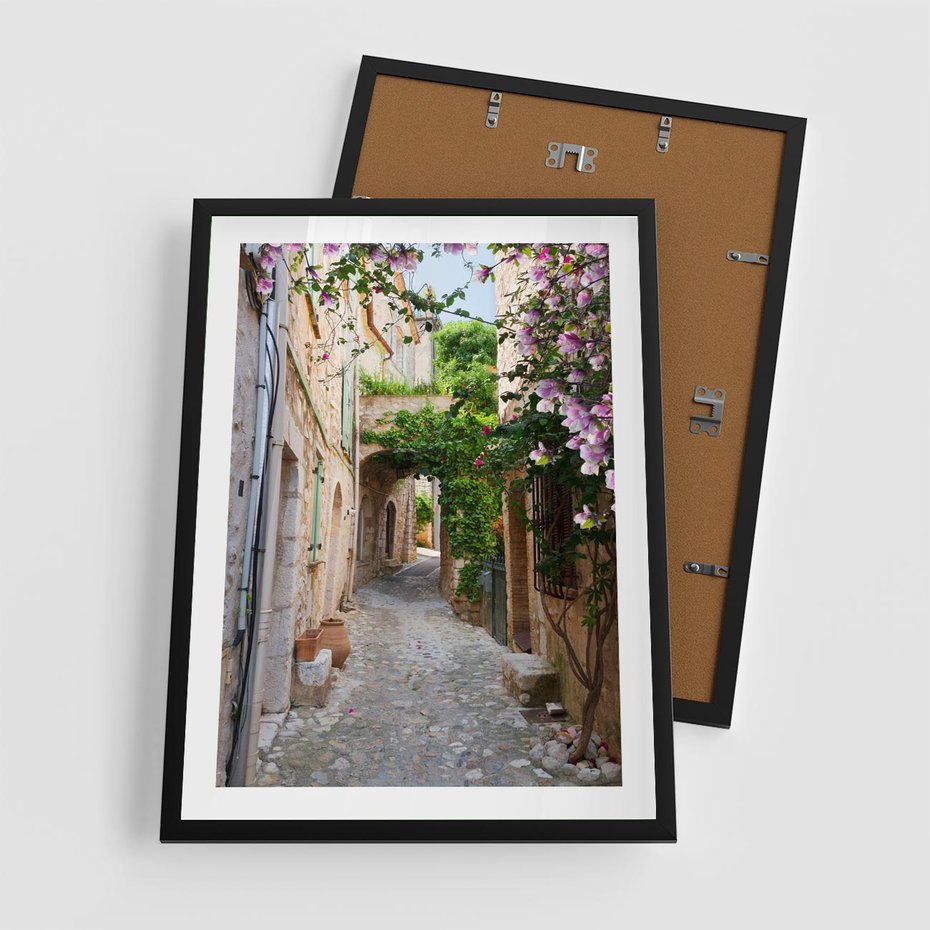 Plakat w ramie 50x70 - Ścieżka W Nieskończoność - uliczka, perspektywa - rama czarna