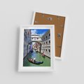 Plakat w ramie 30x40 - Romantyczna gondola w Wenecji - Wenecja, gondola - rama biała