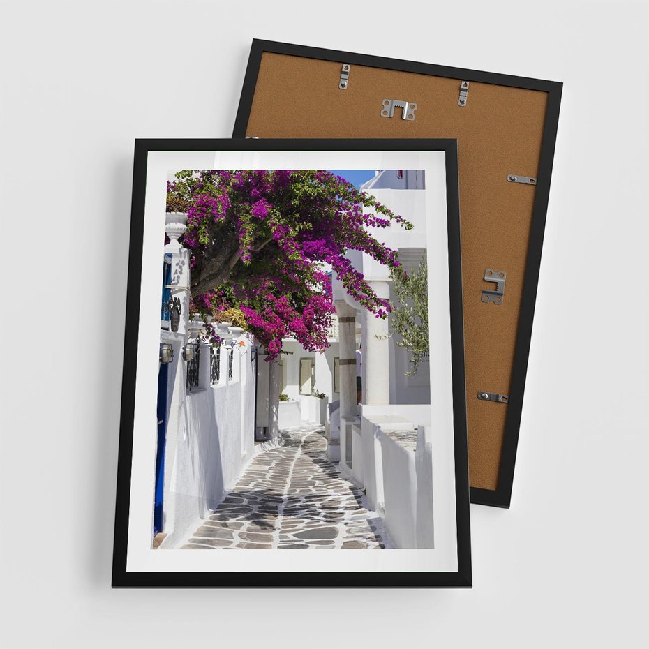 Plakat w ramie 50x70 - Mroczna Tajemnica - uliczka, perspektywa - rama czarna