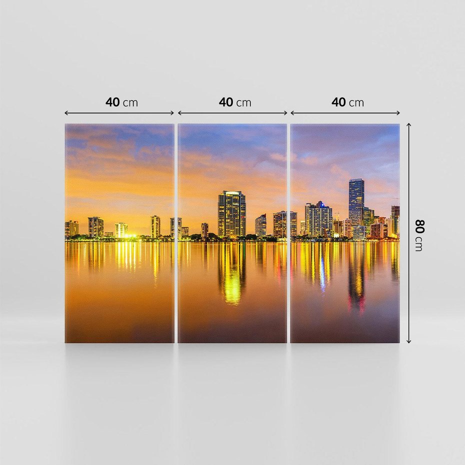 Obraz na płótnie 120x80 - miasto świateł - Miami, Floryda