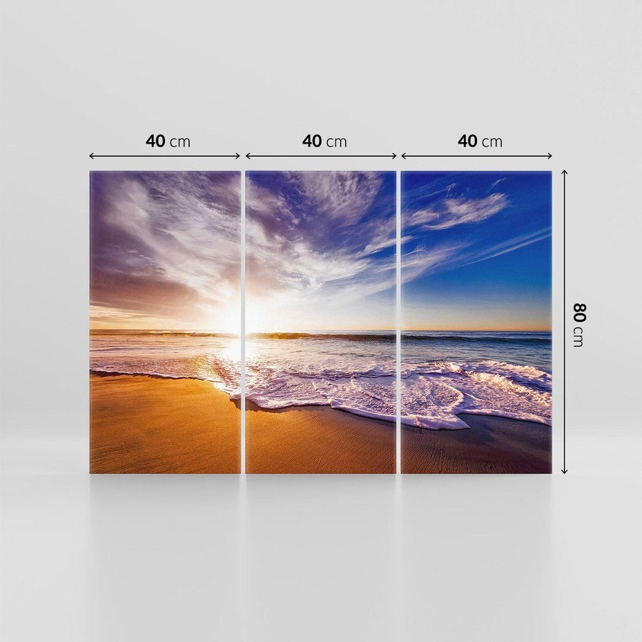 Obraz na płótnie 120x80 - Fale nad morzem - morze, plaża