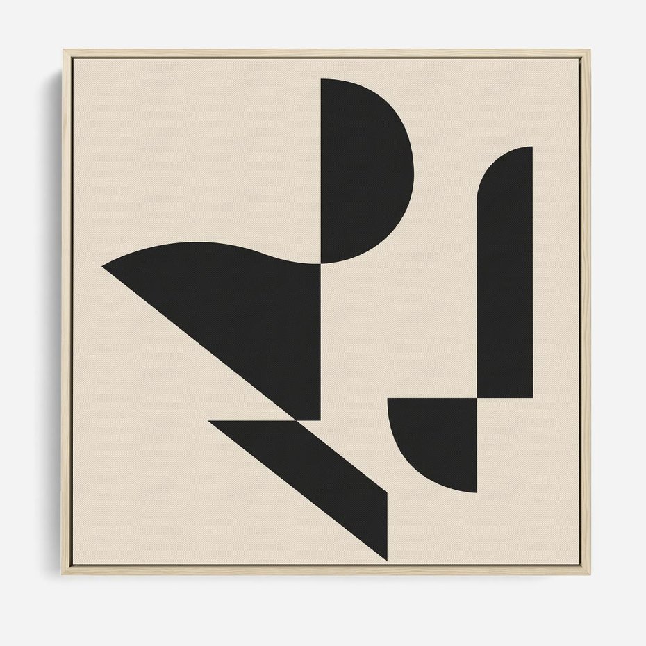 Obraz w ramie 50x50 - Rozkwitająca Abstrakcja - abstrakcyjne geometryczne kształty, minimalizm - rama drewno