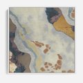 Obraz w ramie 50x50 - Melancholijne oddechy pędzla - abstrakcyjne formy, zgaszone kolory - rama biała