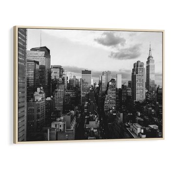 Obraz w ramie 120x80 - Wibracje Miejskiego Życia - miasto, wieżowce - rama drewno